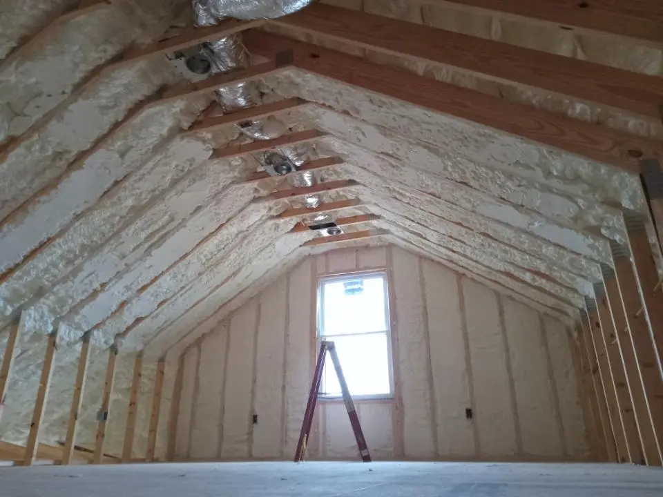 Spray foam roofing application for Crawl Space Insulation project in Glenn Dale